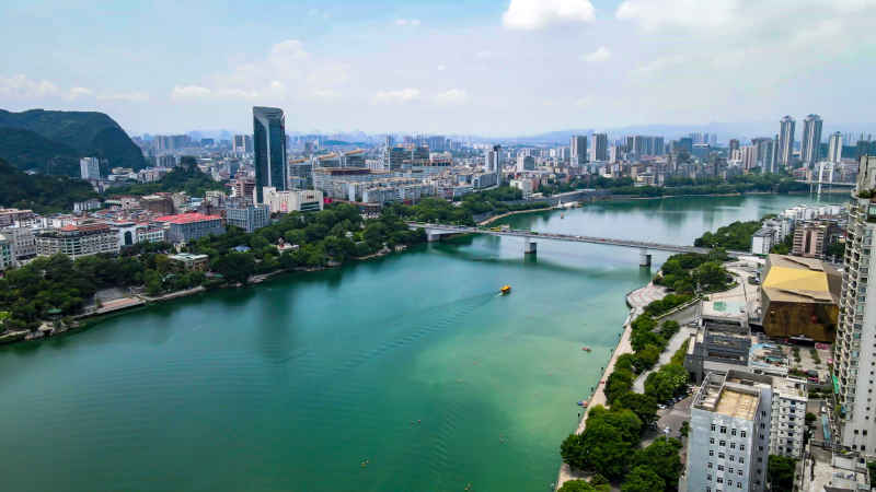 广西柳州城市风光航拍摄影图
