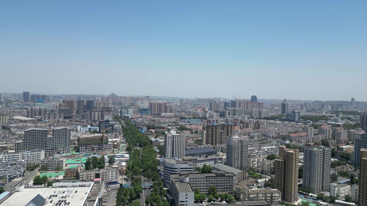 航拍山东济南城市大景