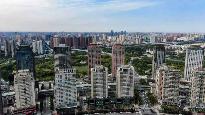 河南郑州城市风光航拍摄影图