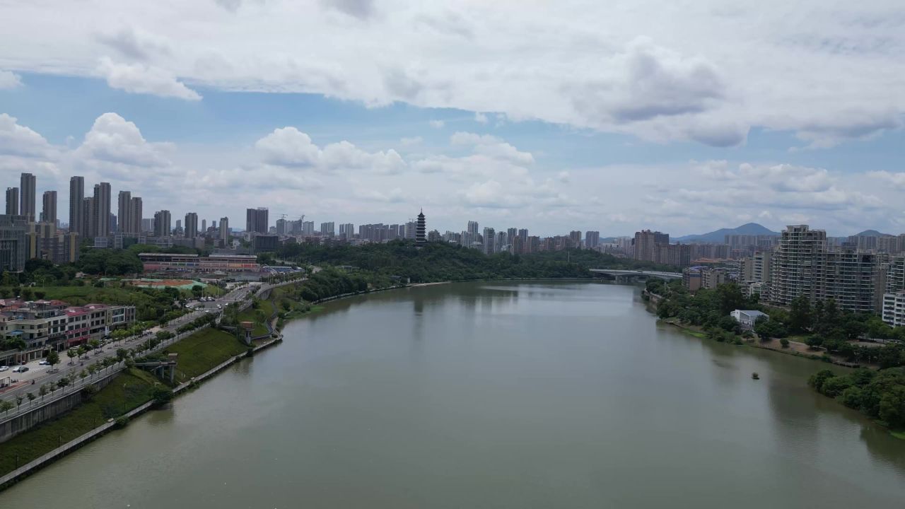 航拍江西赣州城市建设赣州风光