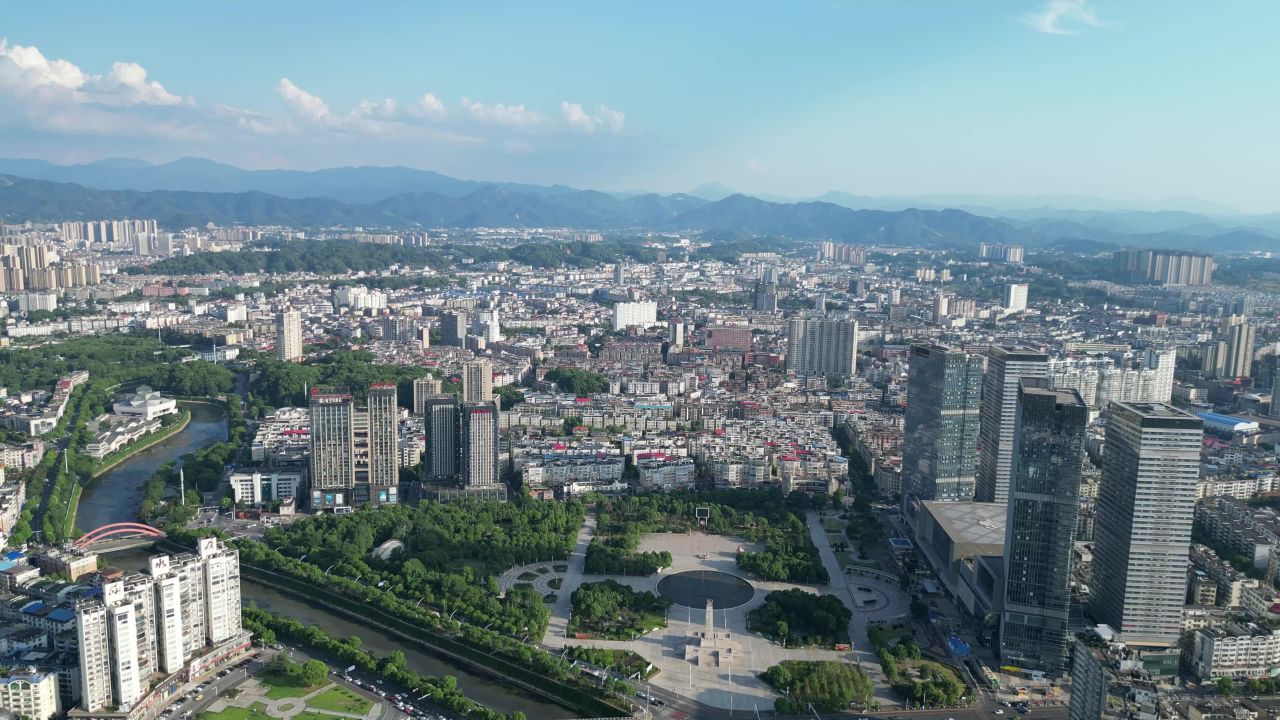 航拍江西萍乡城市风光萍乡建设