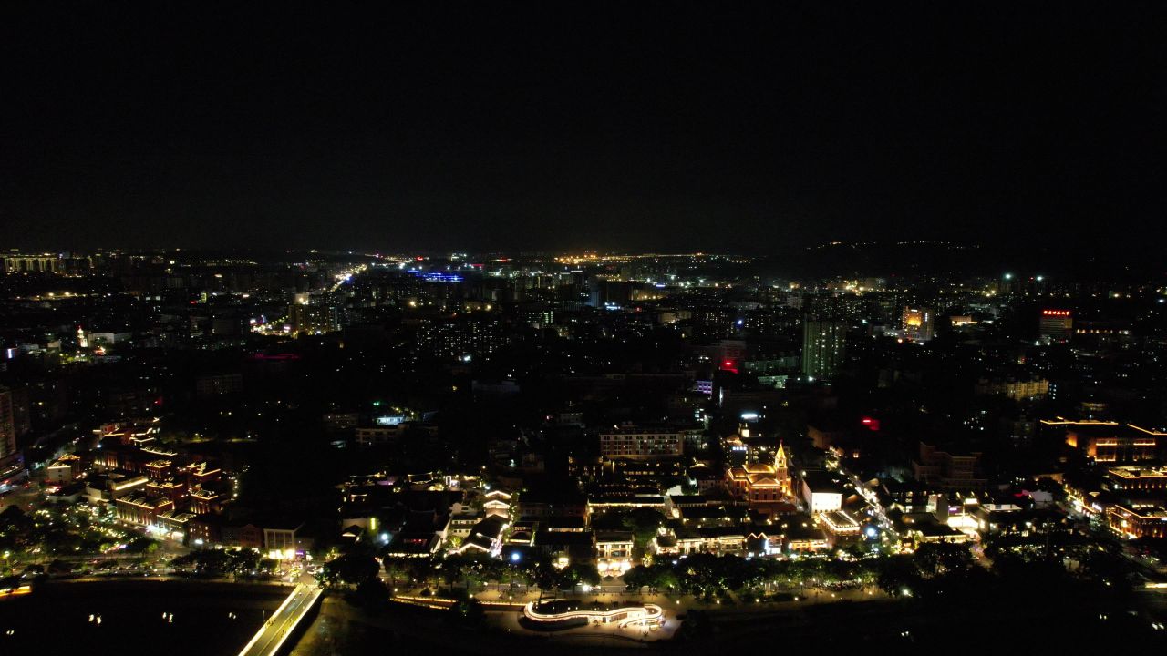 航拍福建福州城市风光