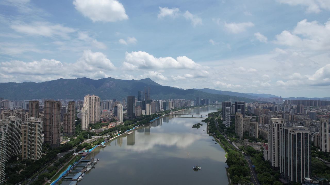 航拍福建福州城市风光