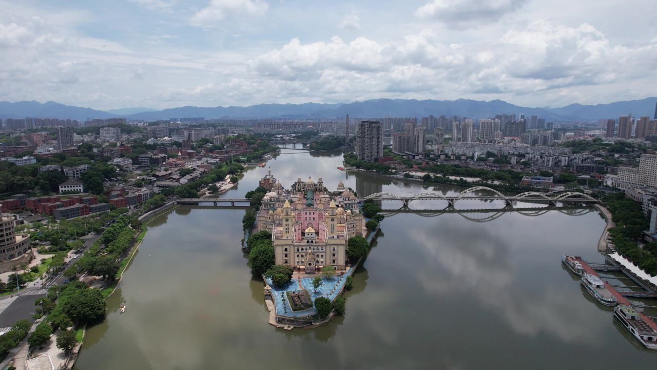 航拍福建福州城市风光