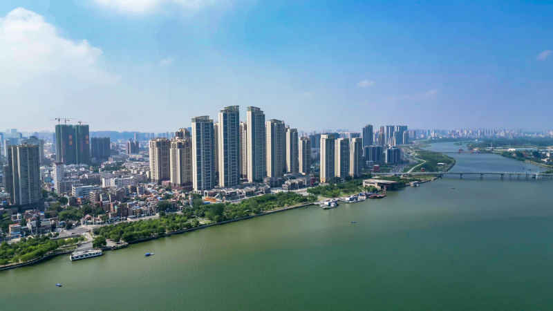 湖北襄阳城市风光航拍摄影图