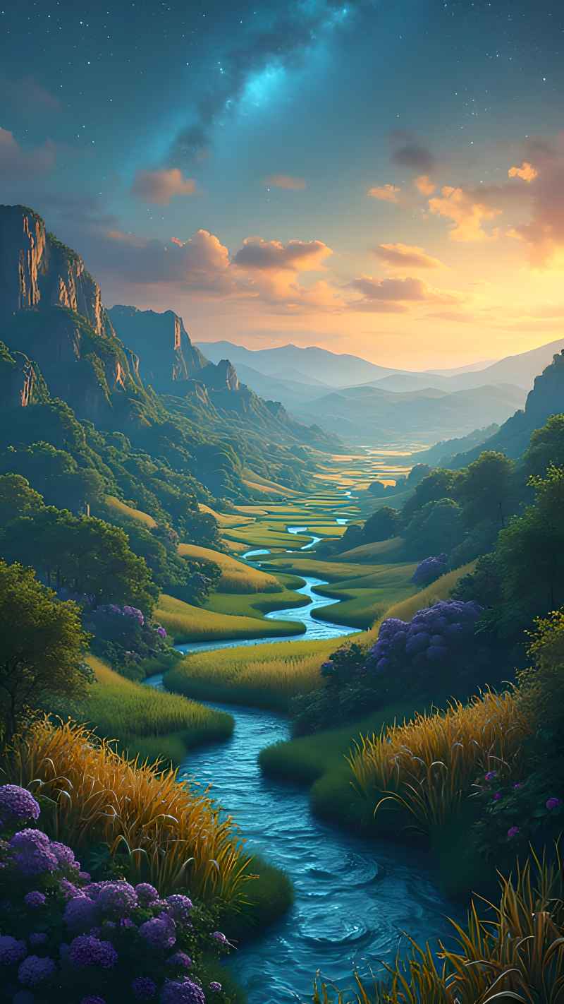 未来风格大自然森林超自然风景画质 43