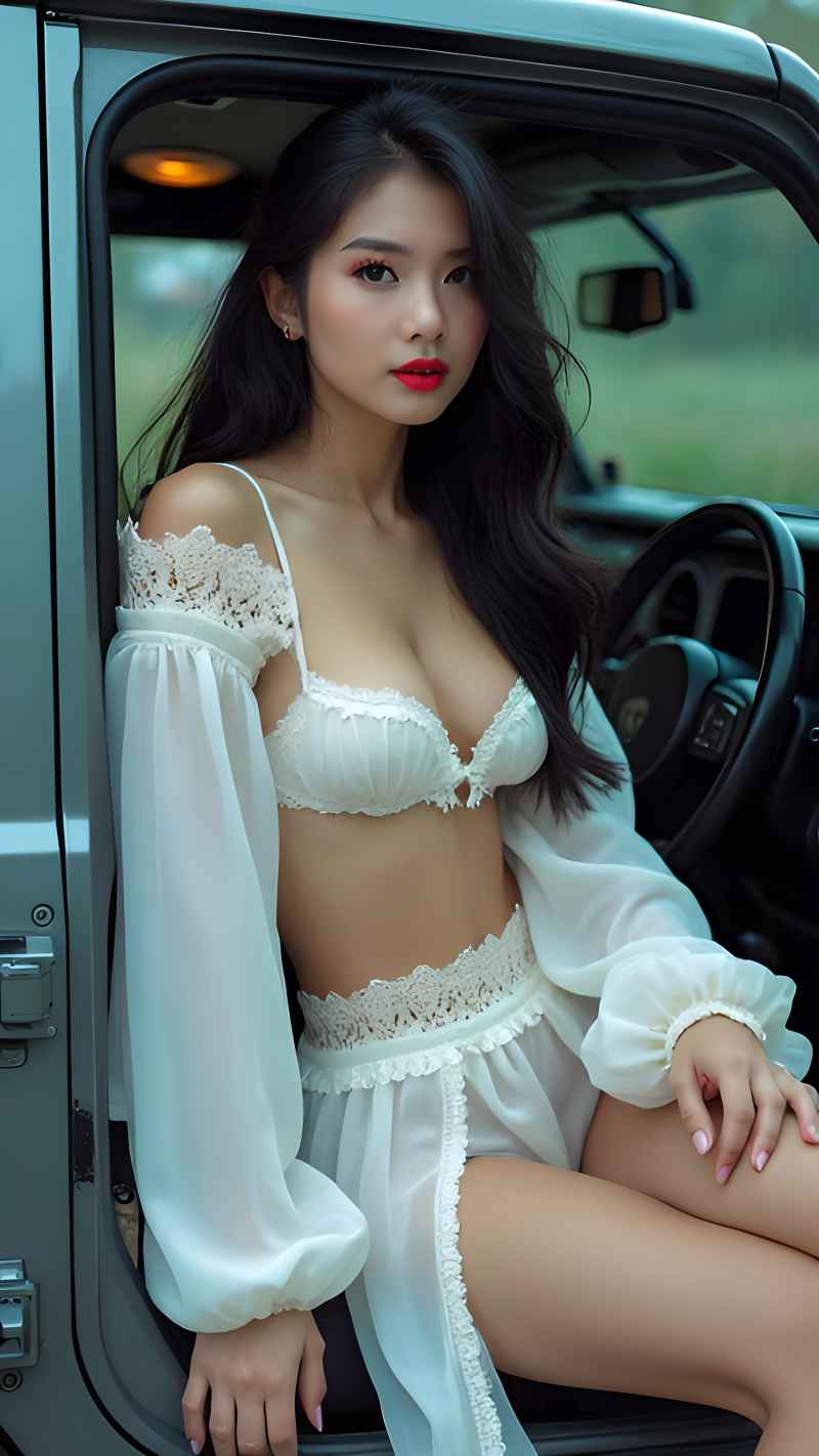 美女与车模特写拍摄 1