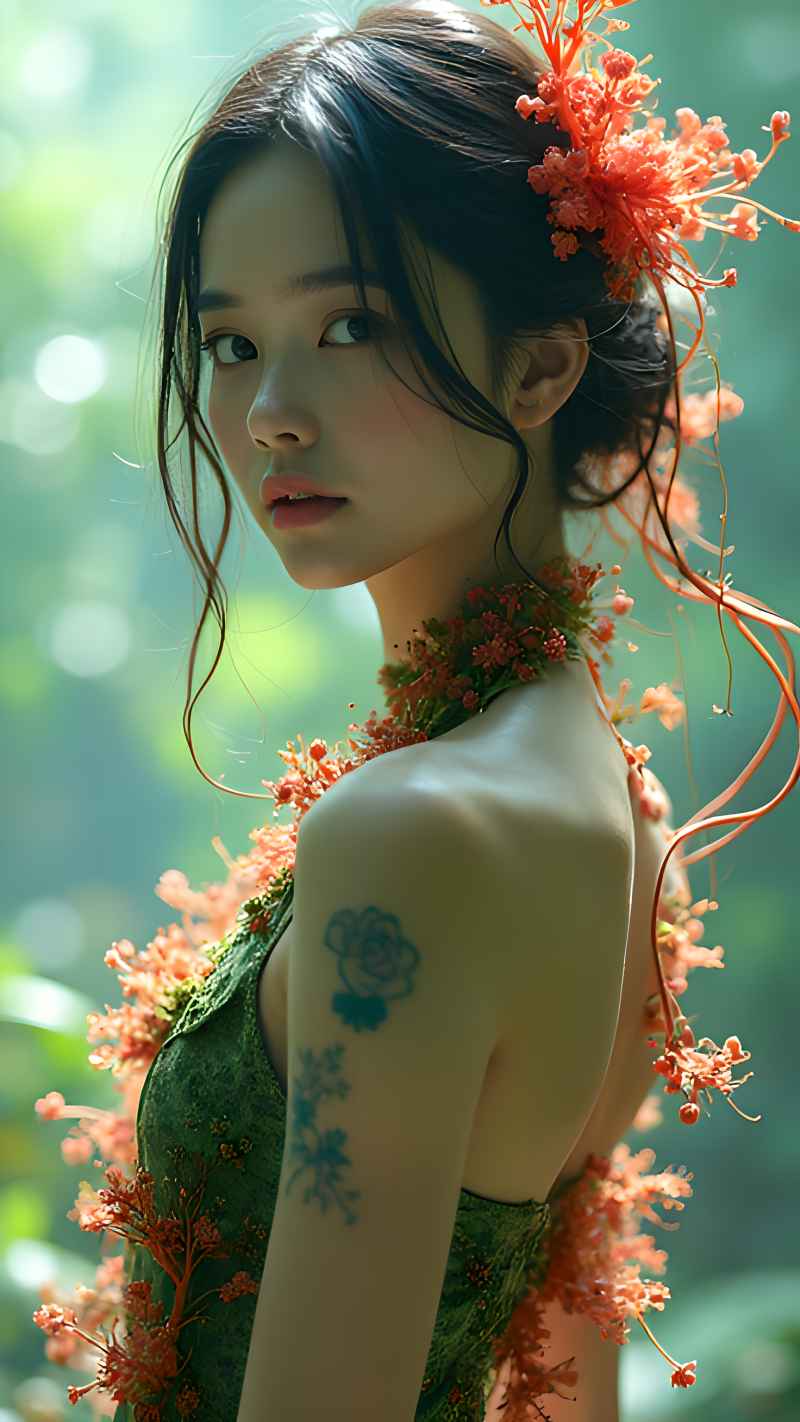 森林系列五颜六色古风艺术美女 90
