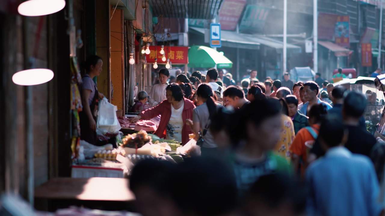 乡村集市闹市人文素材