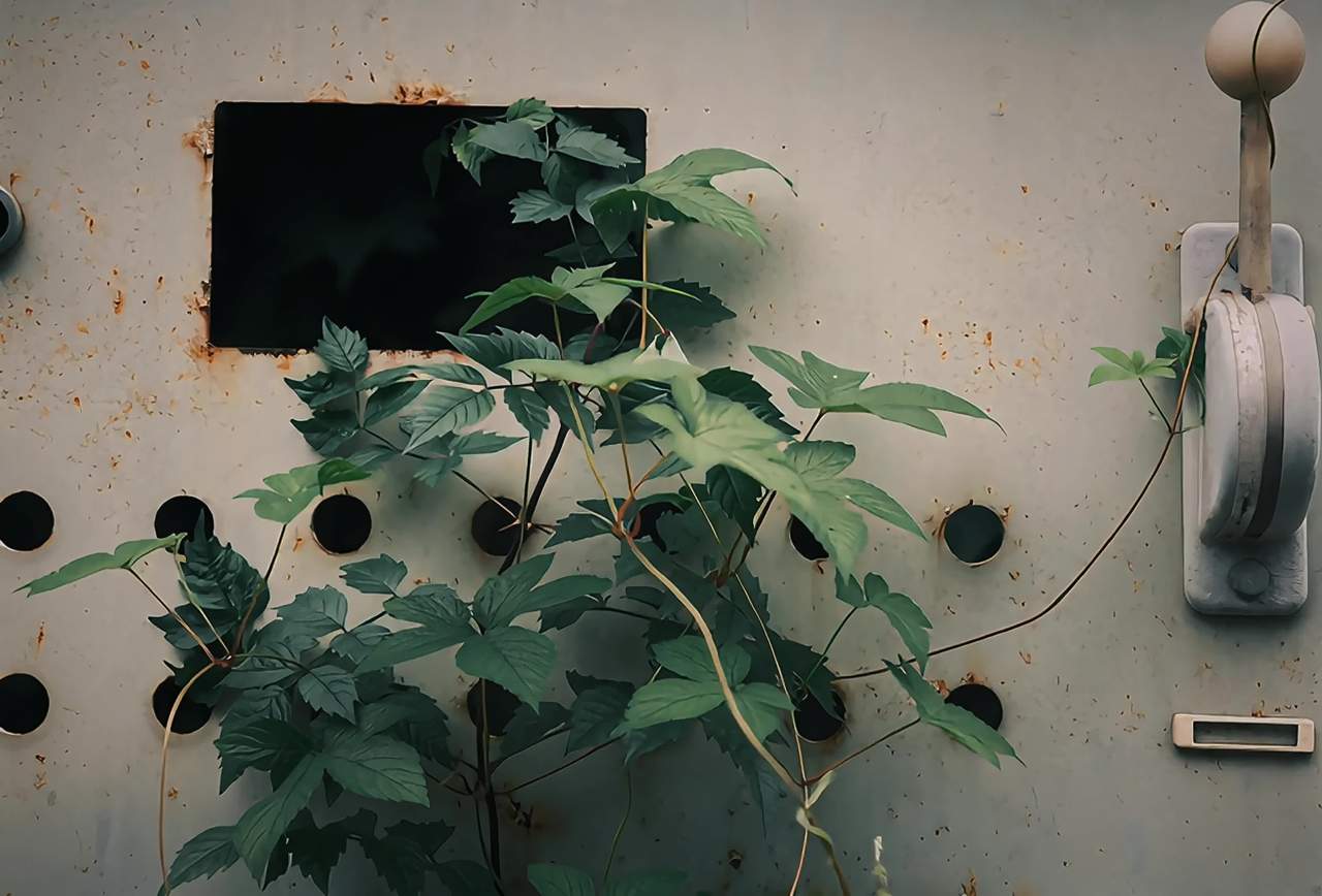 绿植与锈迹的对话