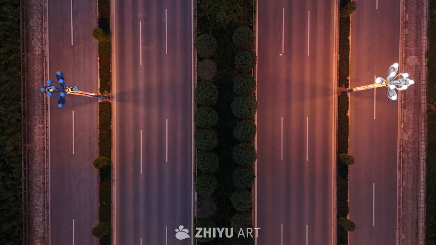 清晨静谧的城市道路