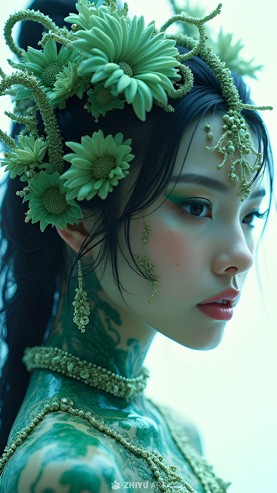 新中式大自然美女特写