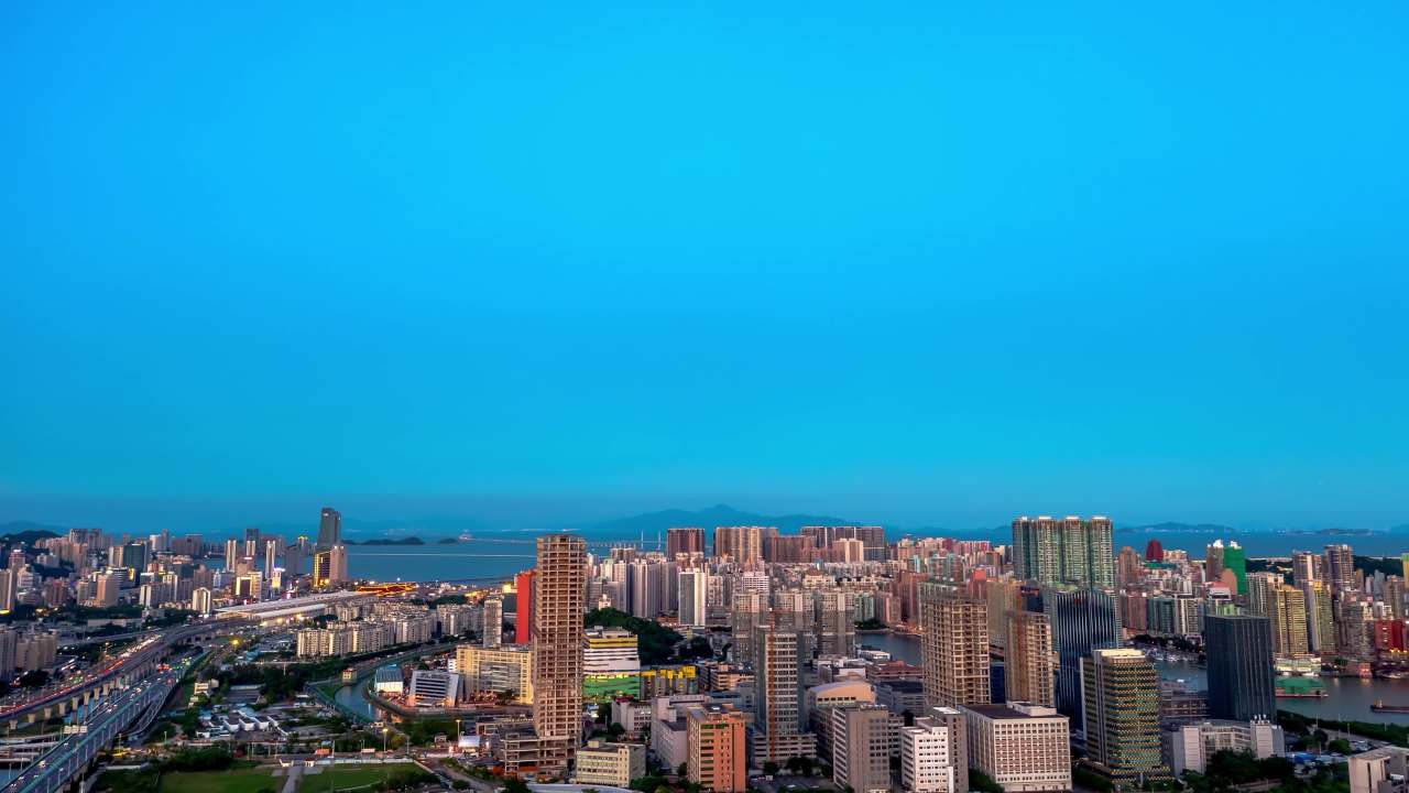 珠海拱北傍晚时分的光影