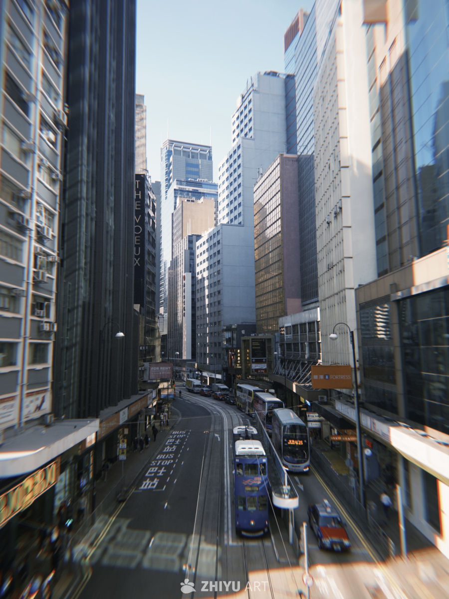 都市电车街景