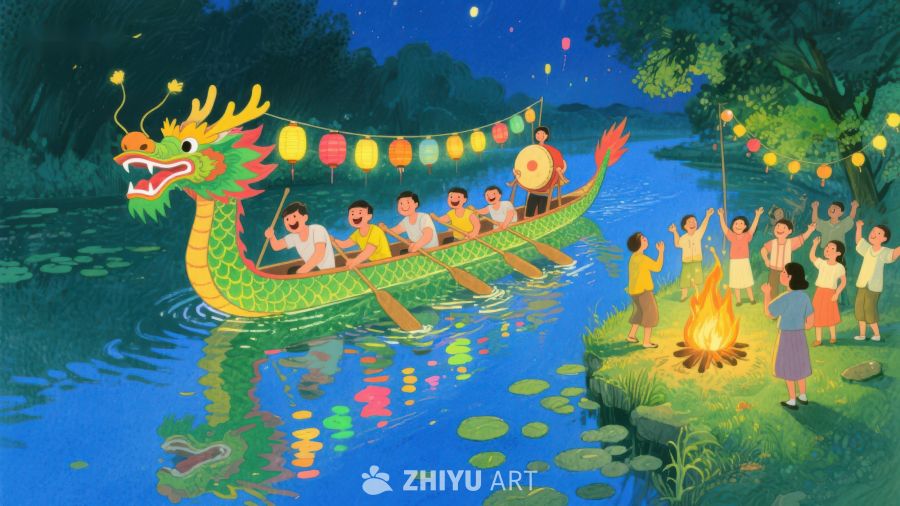 龙舟竞渡，灯火辉煌 240
