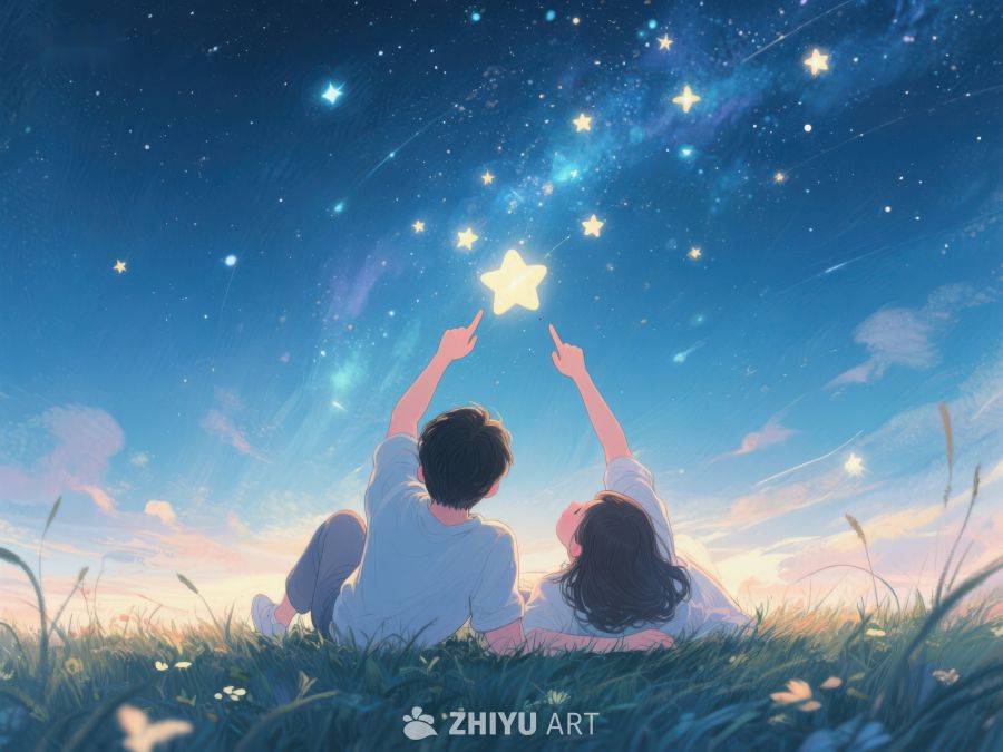 仰望星空的两人 948