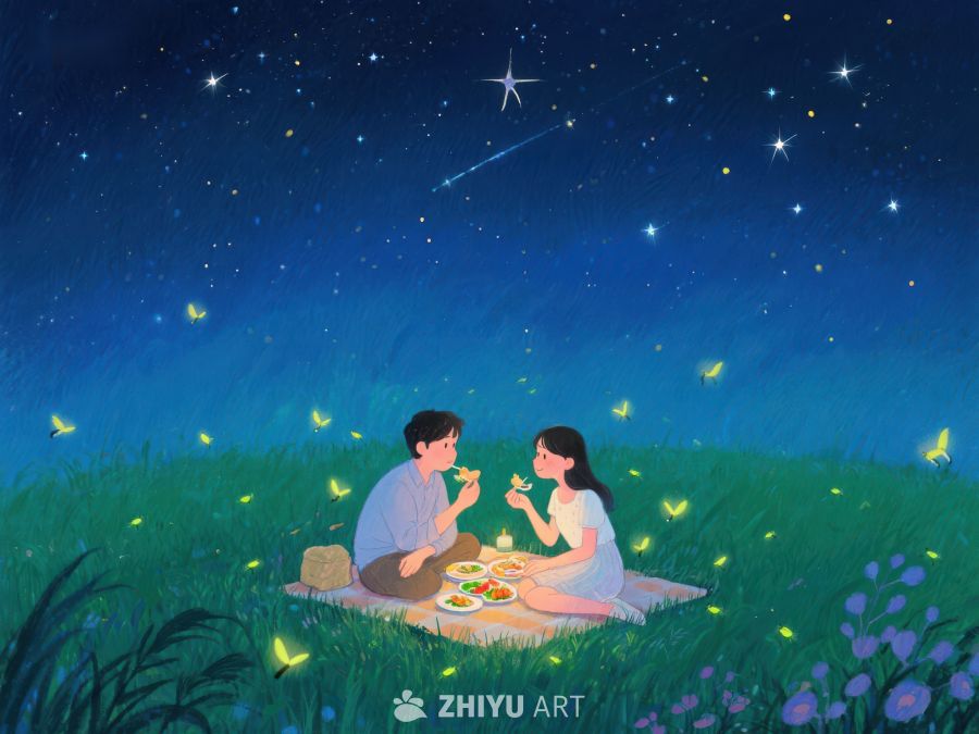夜空下的浪漫野餐 982