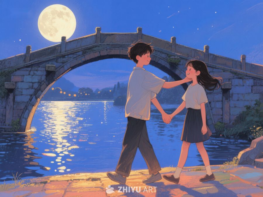 月下桥畔，携手漫步 1137