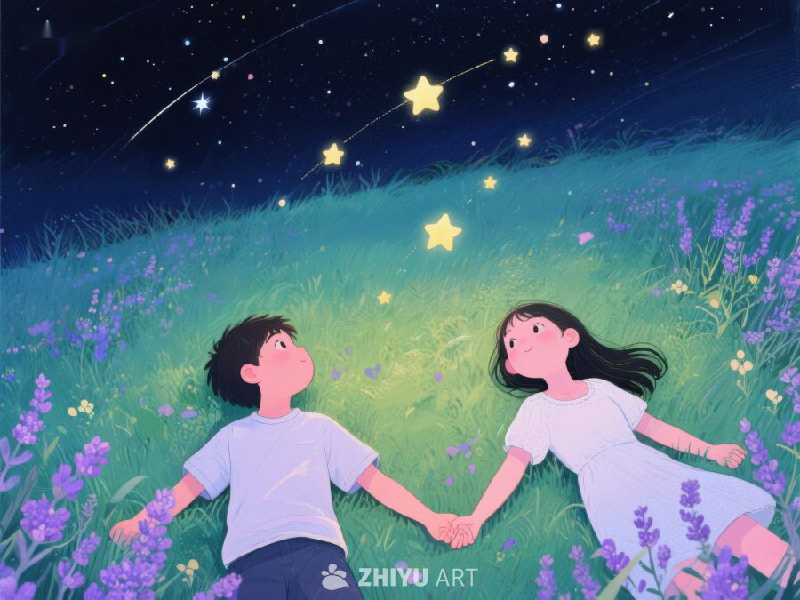 夜空下牵手的两人 975