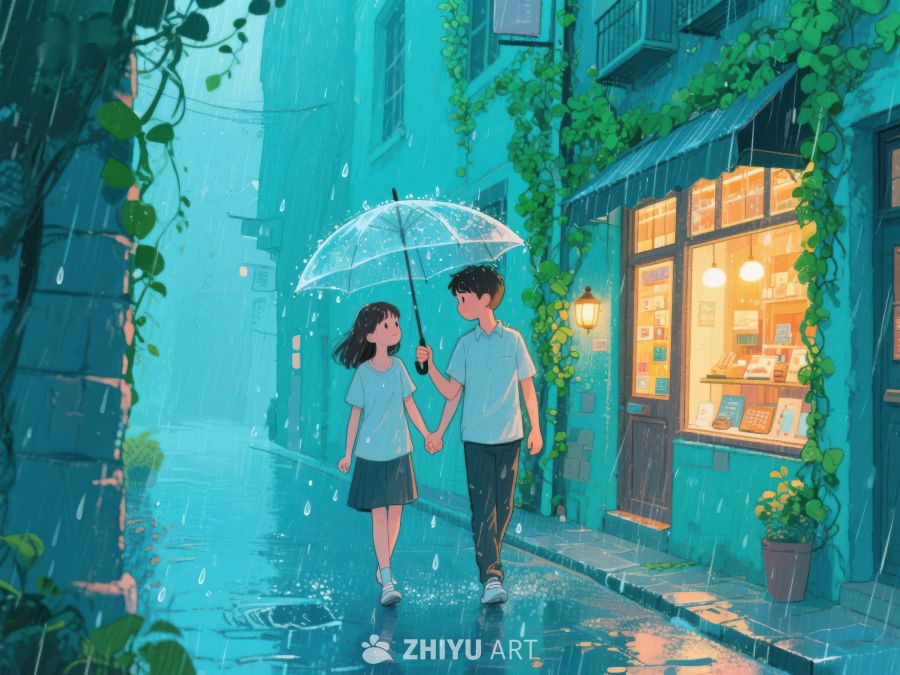 雨中漫步的恋人 1066