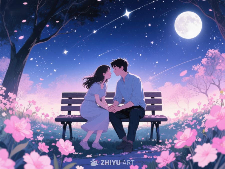 月下花海中的浪漫邂逅 1116