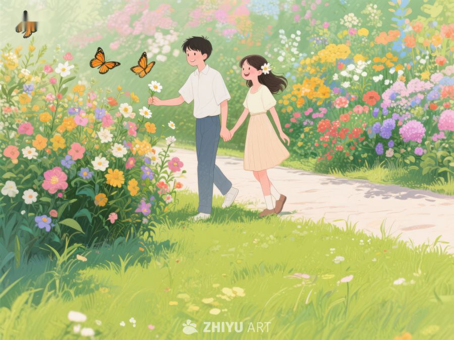 花海漫步，蝶舞相伴 333