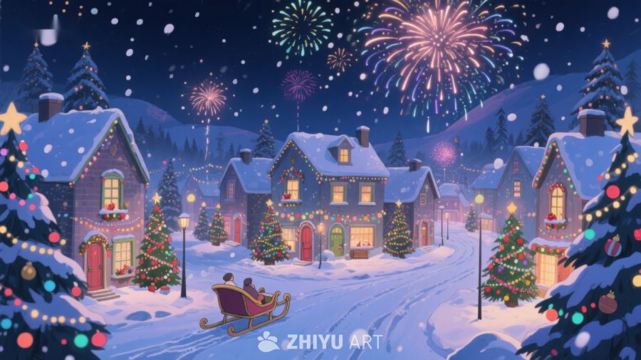 雪夜小镇的圣诞狂欢 426