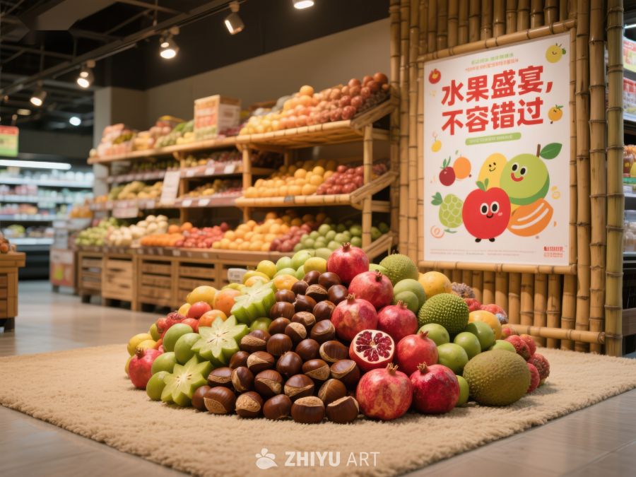 水果盛宴展示，色彩缤纷吸引顾客 572