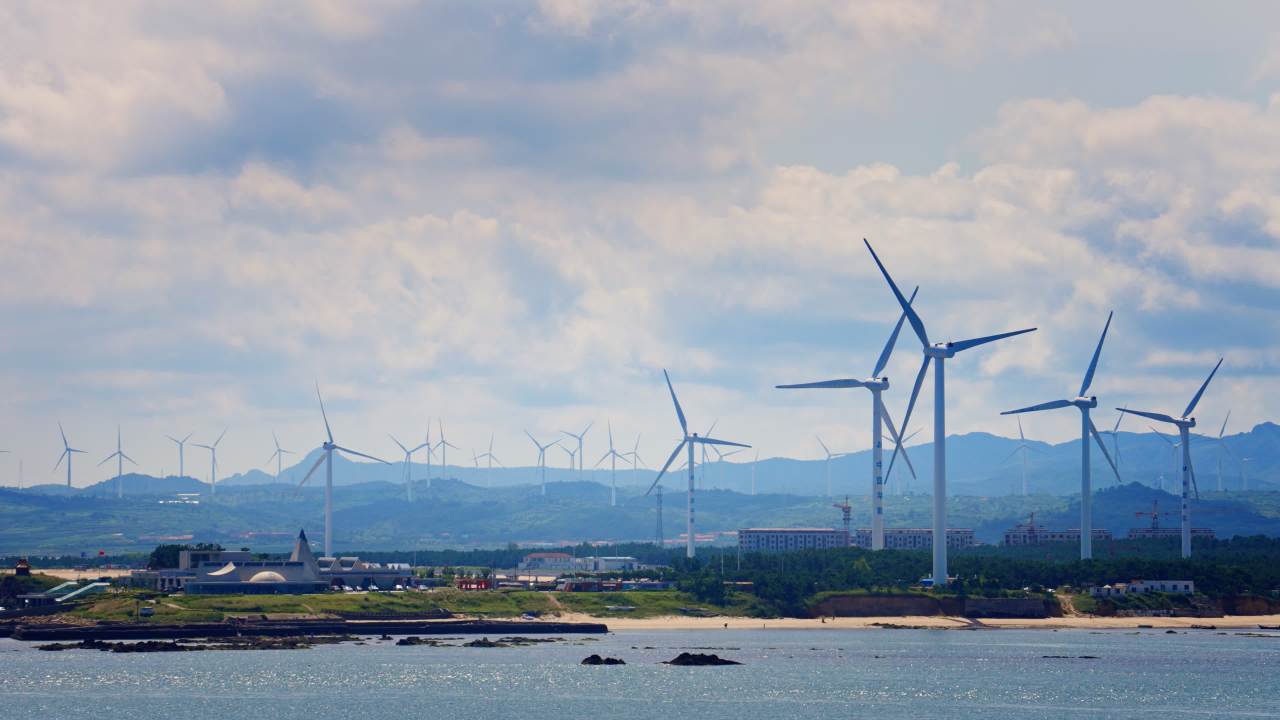 山东威海海上风力发电机实拍视频-2 2025.9.15 23