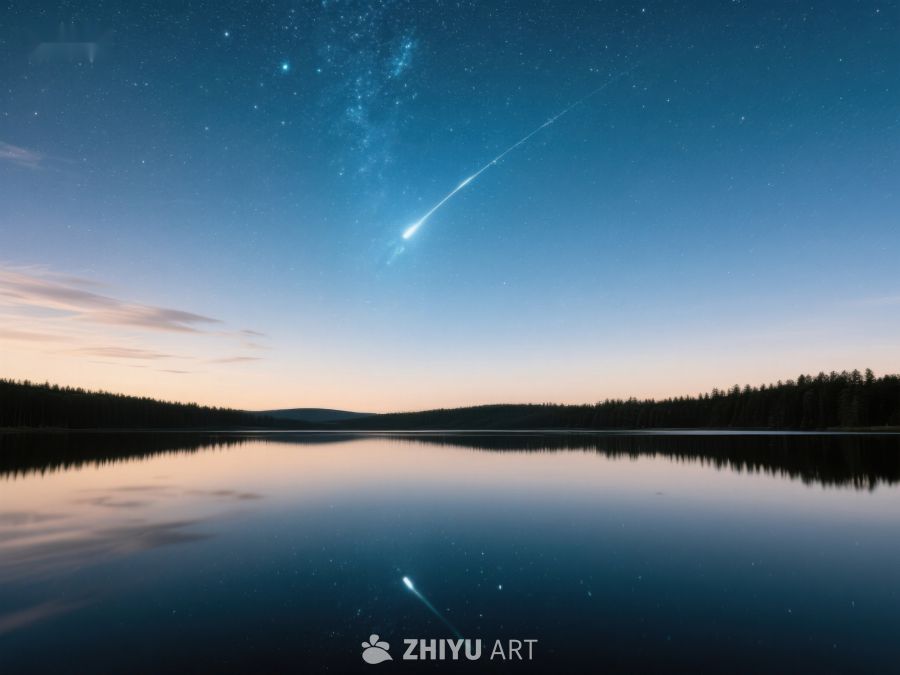湖畔夜空流星划过 37