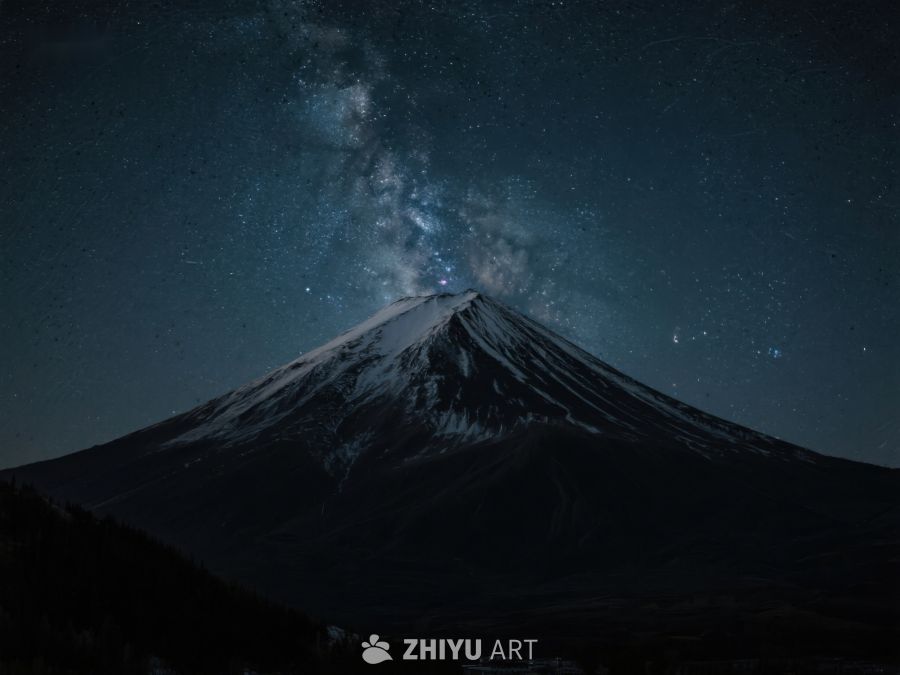 星空下的雪山剪影 219