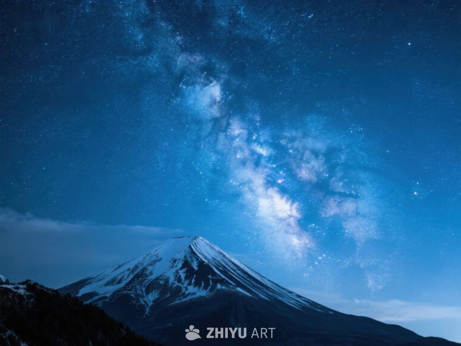 夜空银河下的雪山 421