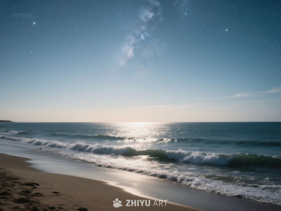 夜空下的海滩与银河 335