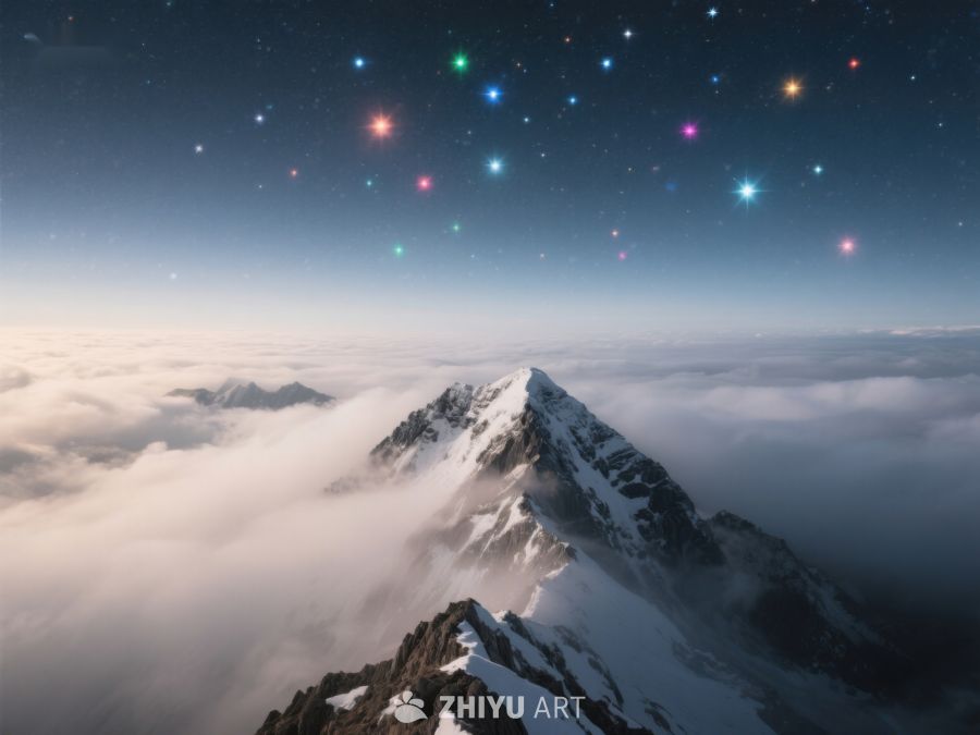 云海之上，星光璀璨的雪山 603