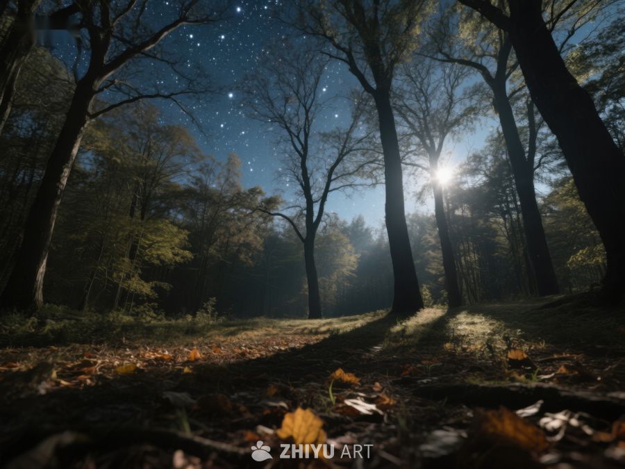 星空下的森林晨曦 195
