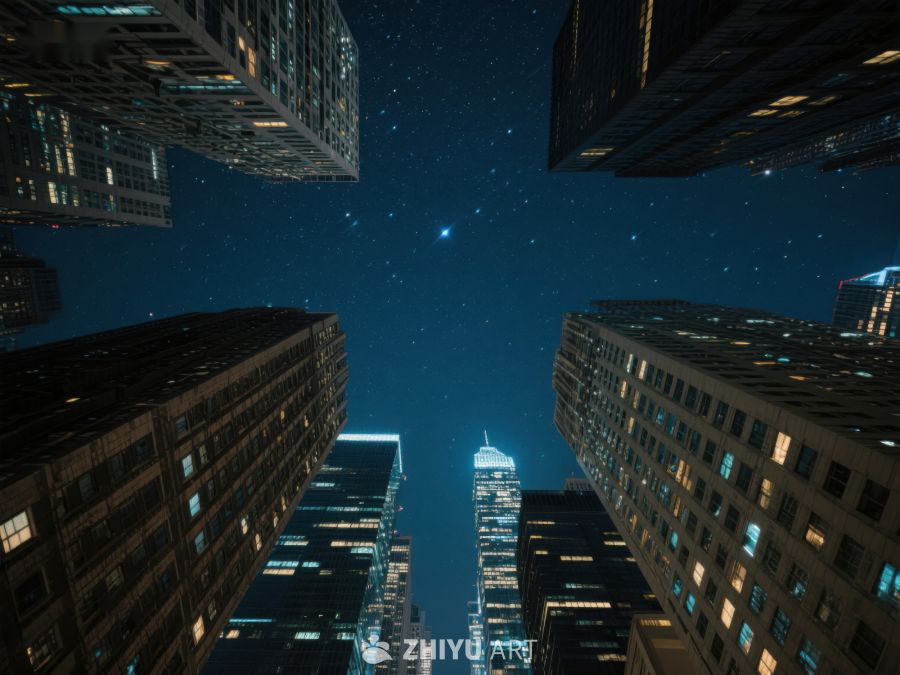 夜空下的城市高楼 285