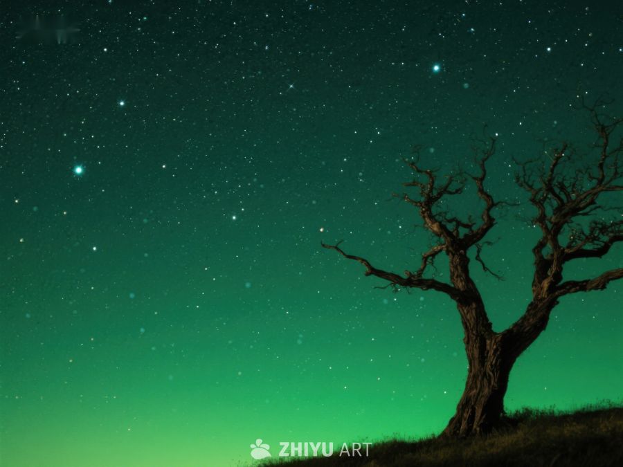 夜空下的孤树 300