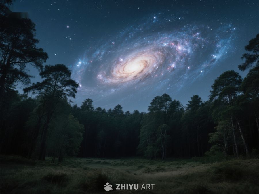 森林夜景与星系奇观 59
