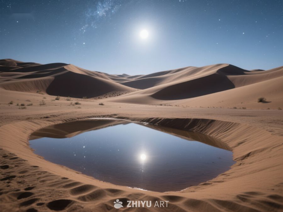 沙漠月夜，水洼映月 111