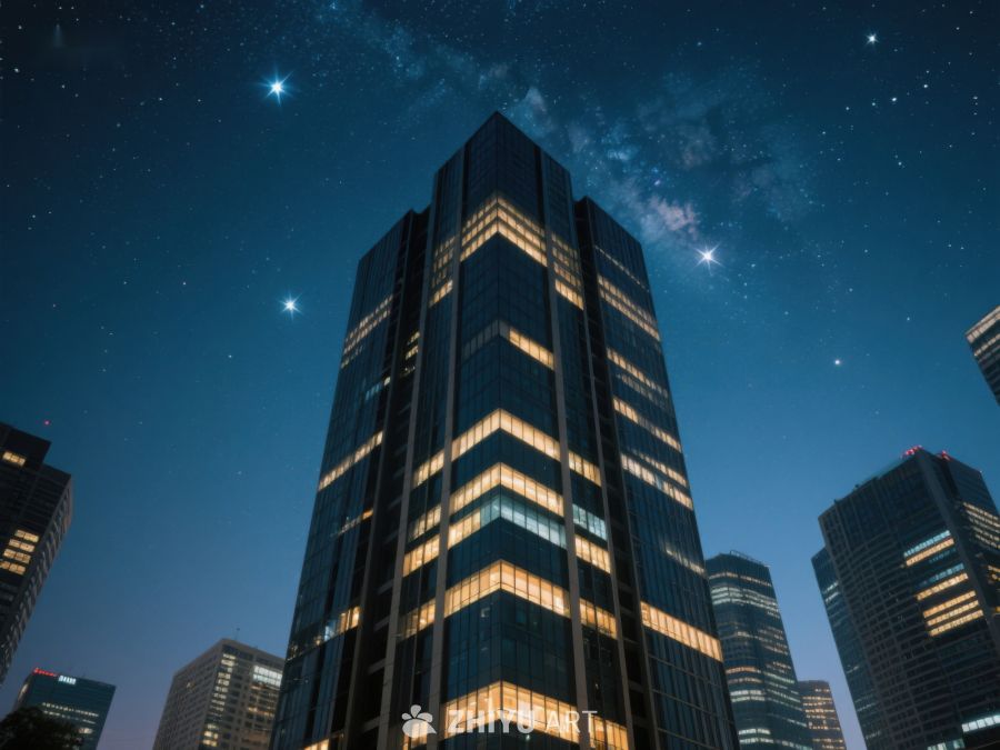 夜空下的高楼建筑 281