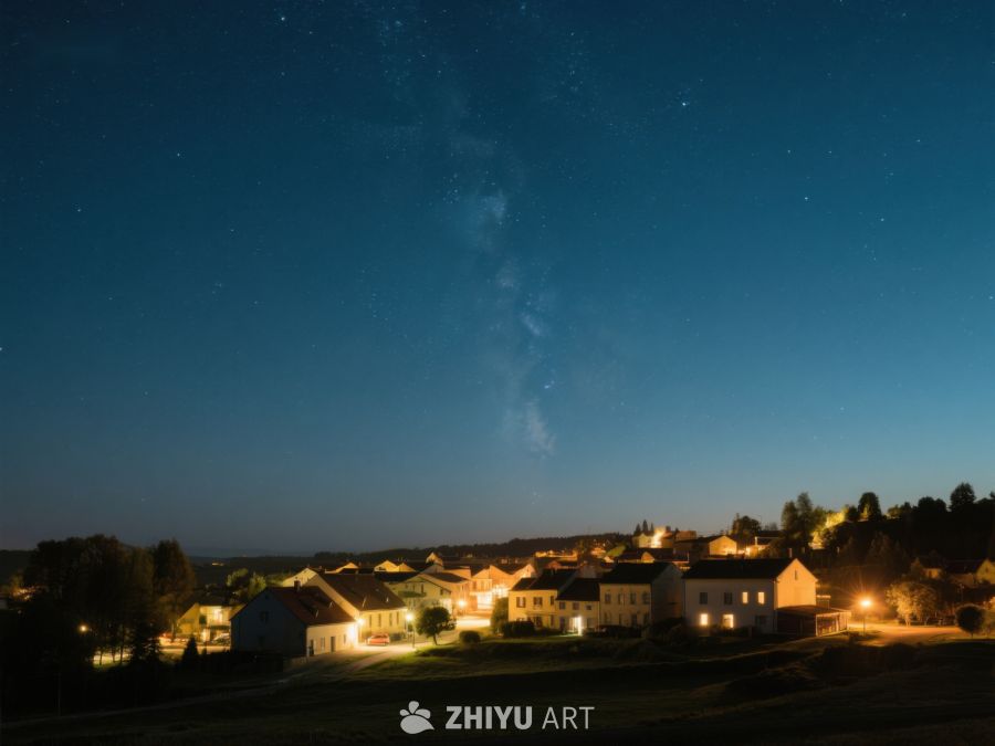 夜空下的宁静小镇 314