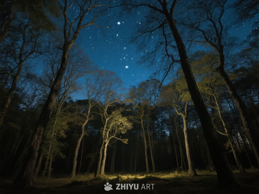 夜空下的森林剪影 318