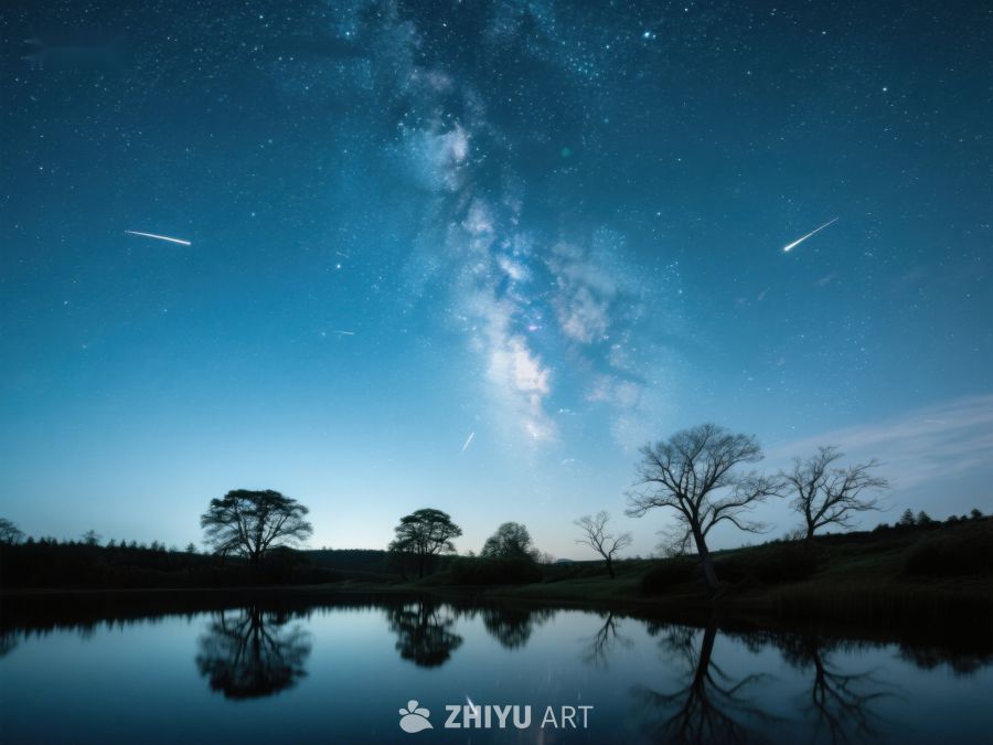银河映水，夜空流星 474