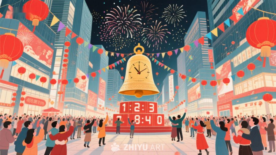 城市夜景中的新年倒计时 17