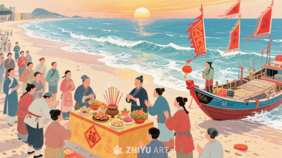 海边祭典：传统仪式与渔船 306