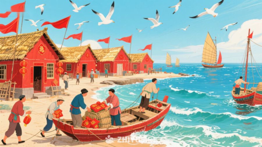 海边渔村的繁忙景象 316
