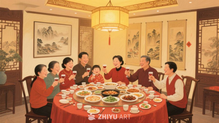 家庭聚餐，共享美食与欢笑 512