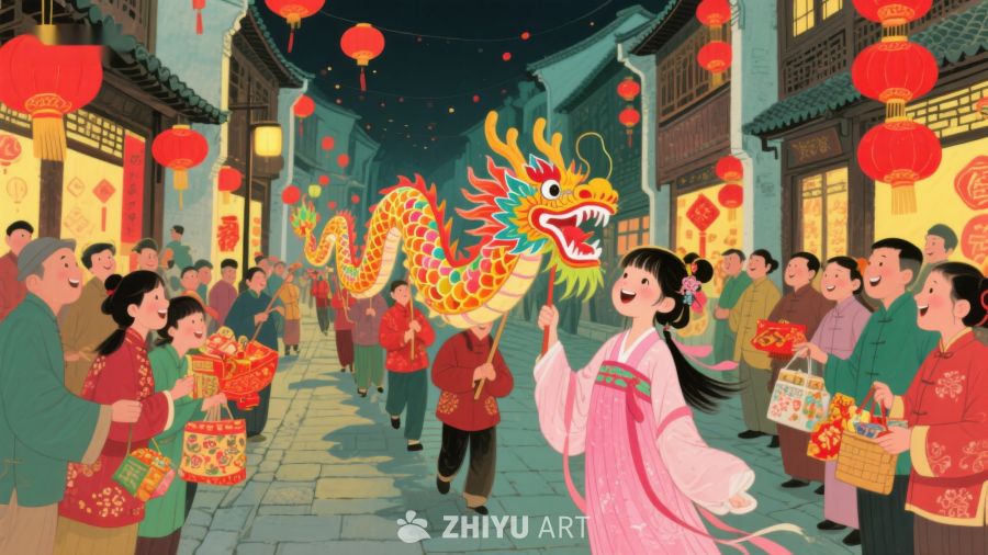热闹街市舞龙灯 811