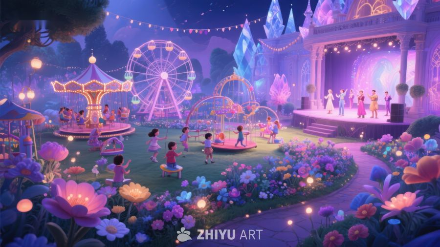 梦幻游乐园夜景 268