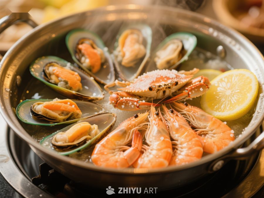 海鲜锅：贻贝虾蟹与柠檬的美味组合 122